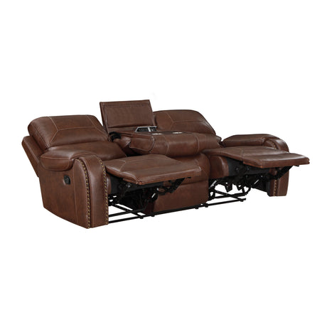 Newnan Brown Double Reclining Sofa - Ornate Home