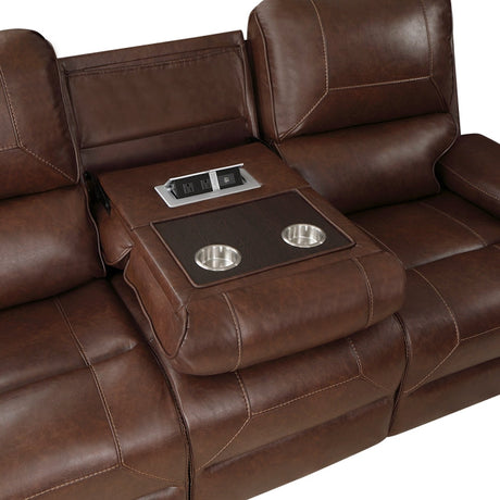 Newnan Brown Double Reclining Sofa - Ornate Home