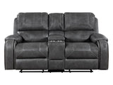 Newnan Gray Double Glider Reclining Loveseat - Ornate Home