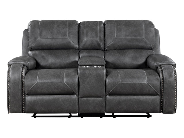 Newnan Gray Double Glider Reclining Loveseat - Ornate Home
