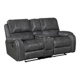 Newnan Gray Double Glider Reclining Loveseat - Ornate Home