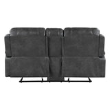 Newnan Gray Double Glider Reclining Loveseat - Ornate Home
