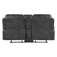 Newnan Gray Double Glider Reclining Loveseat - Ornate Home