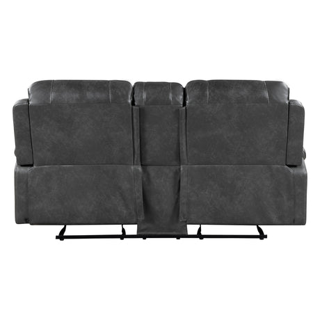 Newnan Gray Double Glider Reclining Loveseat - Ornate Home