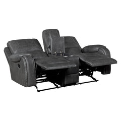 Newnan Gray Double Glider Reclining Loveseat - Ornate Home