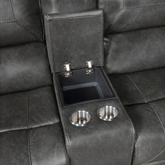 Newnan Gray Double Glider Reclining Loveseat - Ornate Home