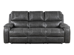 Newnan Gray Double Reclining Sofa - Ornate Home
