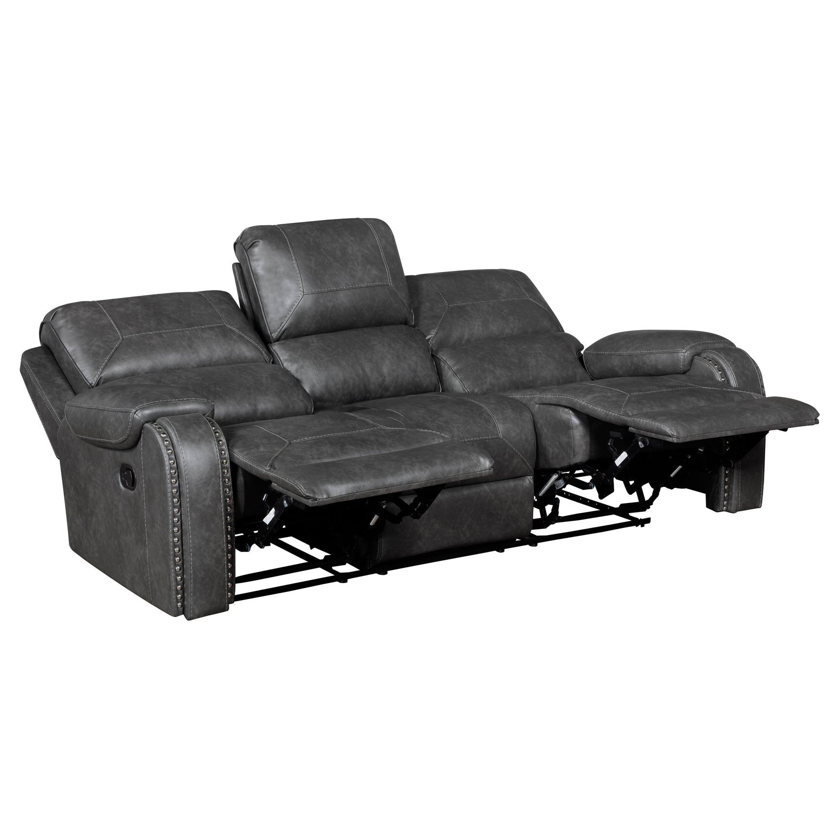 Newnan Gray Double Reclining Sofa - Ornate Home