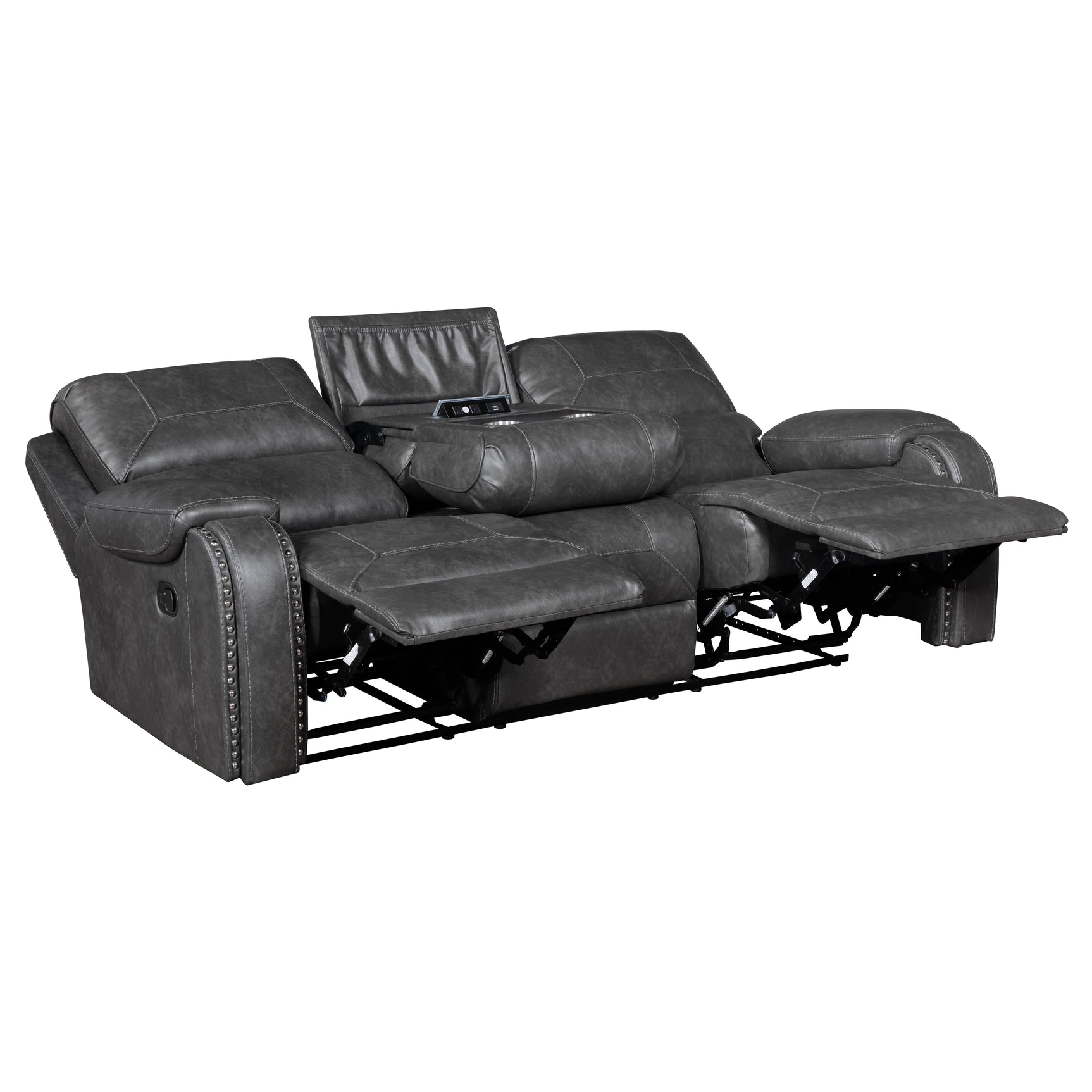 Newnan Gray Double Reclining Sofa - Ornate Home