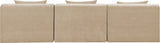 Newport Beige 114" Chenille Fabric Upholstered 3-Piece Armless Modular Sofa - Ornate Home