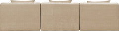 Newport Beige 114" Chenille Fabric Upholstered 3-Piece Armless Modular Sofa - Ornate Home