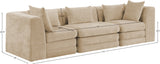 Newport Beige 114" Chenille Fabric Upholstered 3-Piece Modular Sofa - Ornate Home
