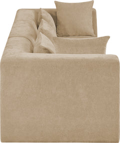 Newport Beige 114" Chenille Fabric Upholstered 3-Piece Modular Sofa - Ornate Home