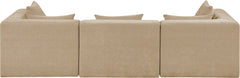 Newport Beige 114" Chenille Fabric Upholstered 3-Piece Modular Sofa - Ornate Home