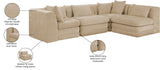 Newport Beige 114" Chenille Fabric Upholstered 4-Piece L Shaped Modular Sectional - Ornate Home