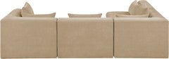 Newport Beige 114" Chenille Fabric Upholstered 4-Piece L Shaped Modular Sectional - Ornate Home