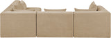 Newport Beige 114" Chenille Fabric Upholstered 4-Piece L Shaped Modular Sectional - Ornate Home