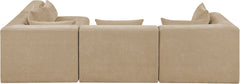 Newport Beige 114" Chenille Fabric Upholstered 4-Piece L Shaped Modular Sectional - Ornate Home