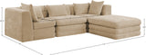 Newport Beige 114" Chenille Fabric Upholstered 4-Piece Modular Sectional - Ornate Home