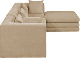 Newport Beige 114" Chenille Fabric Upholstered 4-Piece Modular Sectional - Ornate Home
