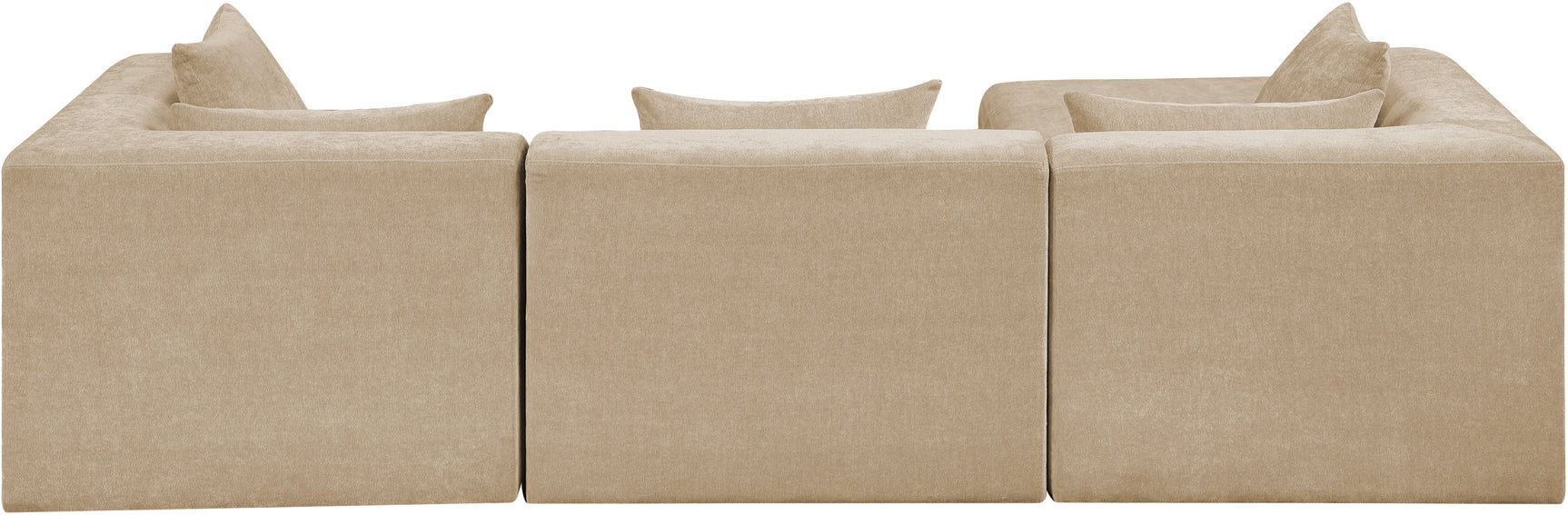 Newport Beige 114" Chenille Fabric Upholstered 4-Piece Modular Sectional - Ornate Home
