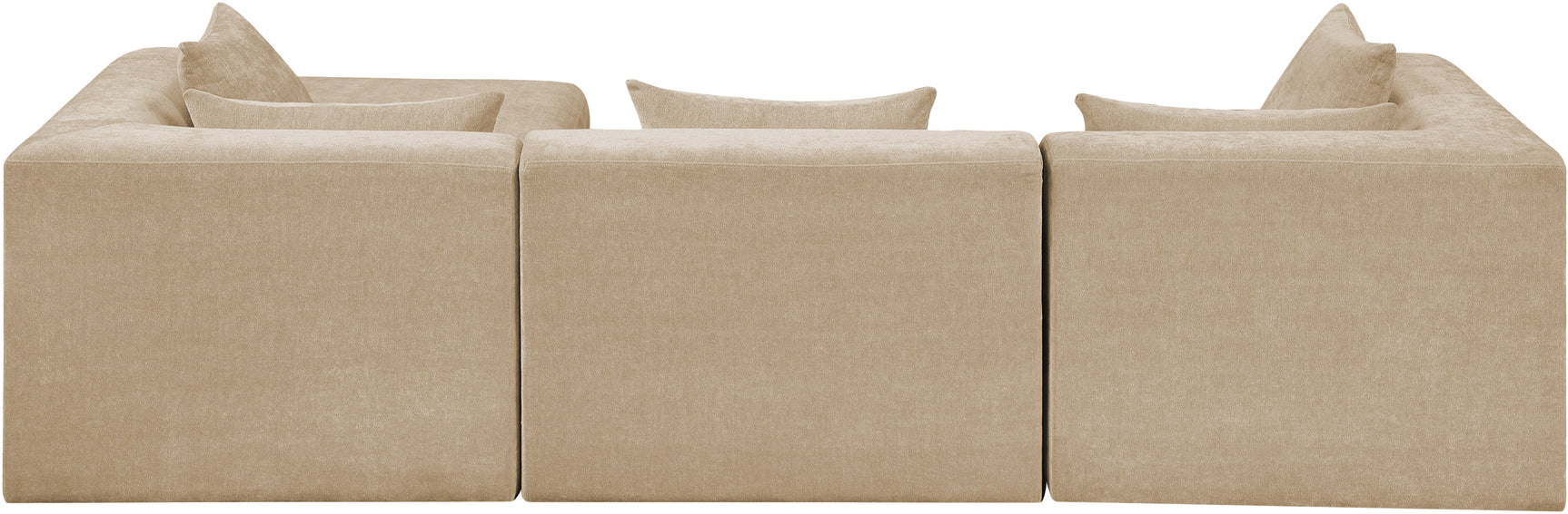 Newport Beige 114" Chenille Fabric Upholstered 4-Piece Modular Sectional - Ornate Home