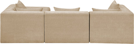 Newport Beige 114" Chenille Fabric Upholstered 4-Piece Modular Sectional - Ornate Home