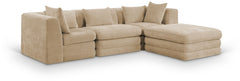 Newport Beige 114" Chenille Fabric Upholstered 4-Piece Modular Sectional - Ornate Home