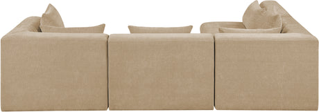 Newport Beige 114" Chenille Fabric Upholstered 4-Piece Modular Sectional - Ornate Home