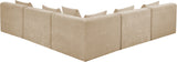 Newport Beige 114" Chenille Fabric Upholstered 5-Piece Armless Modular Sectional - Ornate Home