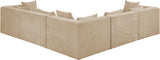 Newport Beige 114" Chenille Fabric Upholstered 5-Piece Modular Sectional - Ornate Home