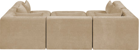 Newport Beige 114" Chenille Fabric Upholstered 6-Piece Modular Sectional - Ornate Home