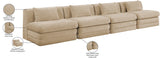Newport Beige 152" Chenille Fabric Upholstered 4-Piece Armless Modular Sofa - Ornate Home