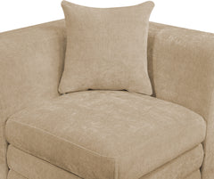 Newport Beige 152" Chenille Fabric Upholstered 4-Piece Armless Modular Sofa - Ornate Home