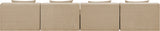 Newport Beige 152" Chenille Fabric Upholstered 4-Piece Armless Modular Sofa - Ornate Home