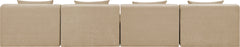 Newport Beige 152" Chenille Fabric Upholstered 4-Piece Armless Modular Sofa - Ornate Home
