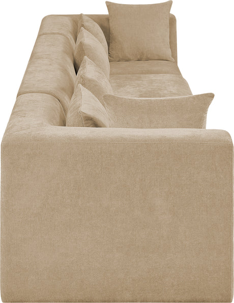 Newport Beige 152" Chenille Fabric Upholstered 4-Piece Modular Sofa - Ornate Home