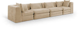 Newport Beige 152" Chenille Fabric Upholstered 4-Piece Modular Sofa - Ornate Home