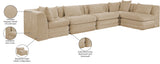Newport Beige 152" Chenille Fabric Upholstered 5-Piece L Shaped Modular Sectional - Ornate Home