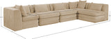 Newport Beige 152" Chenille Fabric Upholstered 5-Piece L Shaped Modular Sectional - Ornate Home