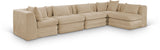 Newport Beige 152" Chenille Fabric Upholstered 5-Piece L Shaped Modular Sectional - Ornate Home
