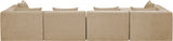 Newport Beige 152" Chenille Fabric Upholstered 5-Piece Modular Sectional - Ornate Home