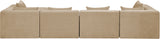 Newport Beige 152" Chenille Fabric Upholstered 5-Piece Modular Sectional - Ornate Home