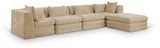 Newport Beige 152" Chenille Fabric Upholstered 5-Piece Modular Sectional - Ornate Home