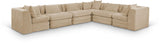 Newport Beige 152" Chenille Fabric Upholstered 6-Piece L Shaped Modular Sectional - Ornate Home