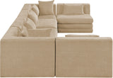 Newport Beige 152" Chenille Fabric Upholstered 6-Piece U Shaped Modular Sectional - Ornate Home