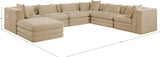 Newport Beige 152" Chenille Fabric Upholstered 7-Piece Modular Sectional - Ornate Home