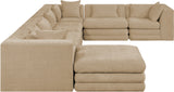 Newport Beige 152" Chenille Fabric Upholstered 7-Piece Modular Sectional - Ornate Home