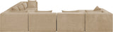 Newport Beige 152" Chenille Fabric Upholstered 7-Piece Modular Sectional - Ornate Home