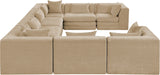 Newport Beige 152" Chenille Fabric Upholstered 8-Piece Modular Sectional - Ornate Home